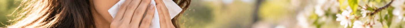 Woman with allergies during the pollen season
