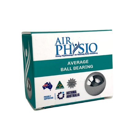 AirPhysio ball bearings for average lung capacity to optimise breathing and maintain lung function