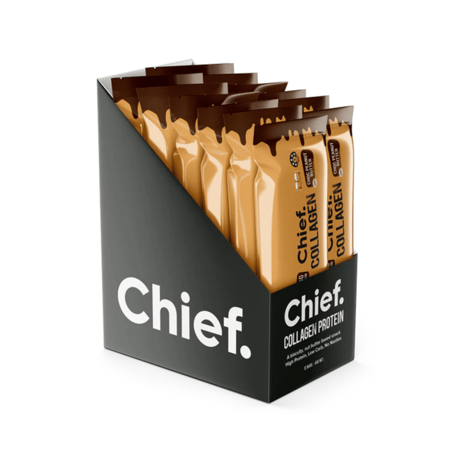 Chief Collagen Protein Bar 45g – Choc Peanut Butter Flavour