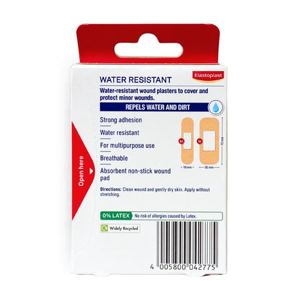 Elastoplast Water Resistant Plasters – Pack of 10 Back