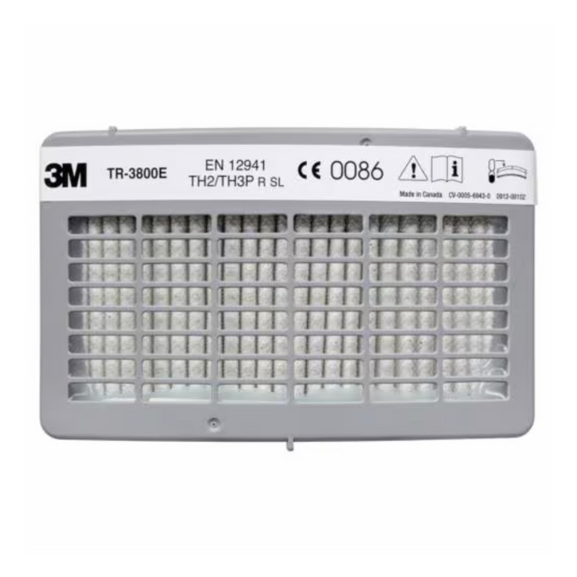 3M TR-3800E respirator filter replacement for powered air purifying respirators, providing high-efficiency particulate protection