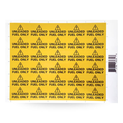 UV car sticker for unleaded fuel - 30 stickers
