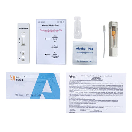 Alltest Vitamin D Rapid DIY Test Kit content