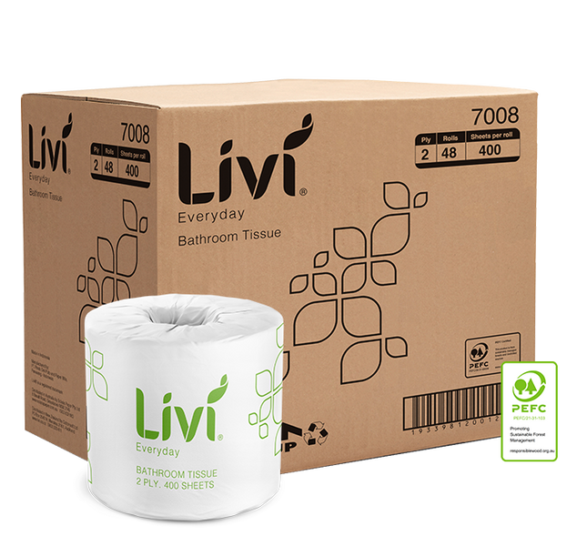 Livi Everyday 2 Ply 7008 Toilet Roll carton of 48 rolls