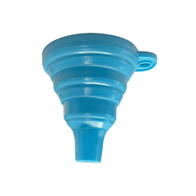 Large collapsible silicone funnel for bulk liquid transfers