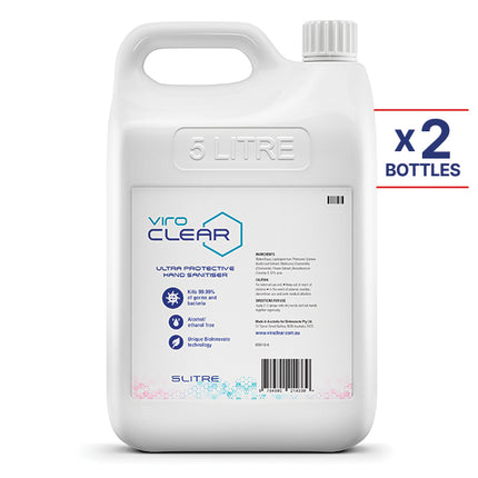 Bulk refill (2 bottles) for ViroCLEAR hand sanitiser dispenser and spray