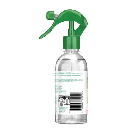 Back label of Air Wick Room Spray displaying barcode and recycling symbol information