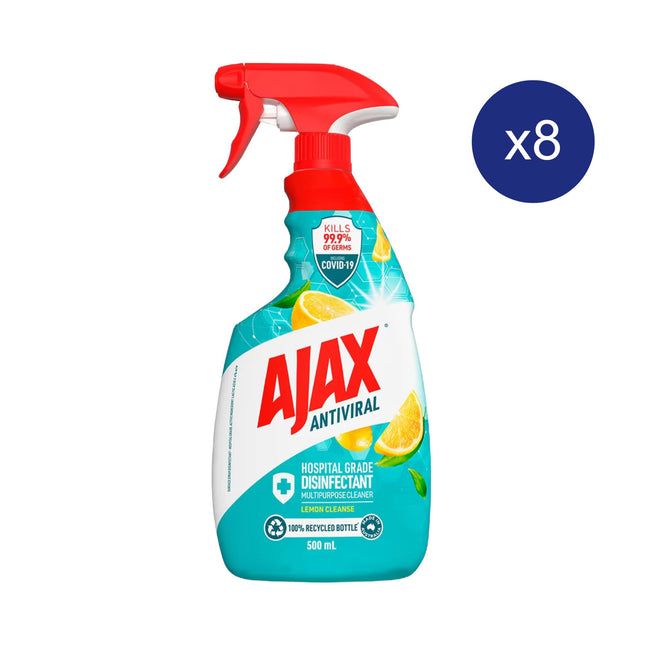 Ajax Antiviral Multipurpose Cleaner Lemon Cleanse 500mL x8