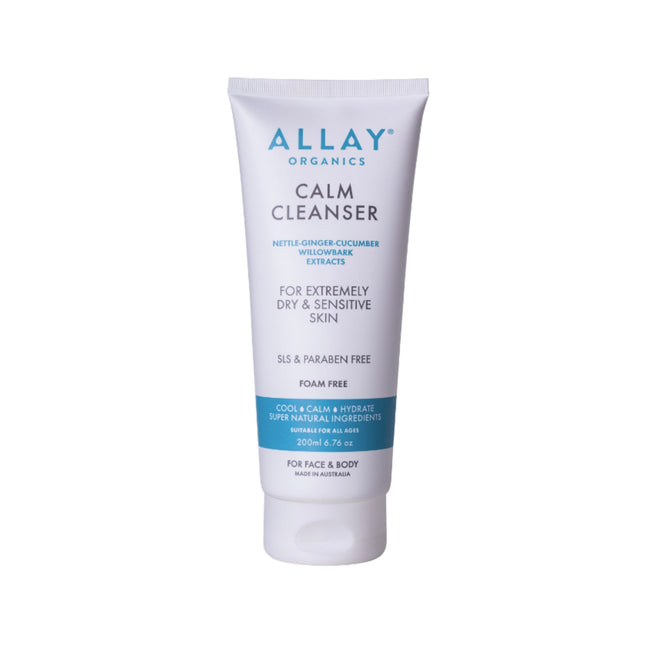 Front of Allay Organics Calm Cleanser foam-free face and body wash