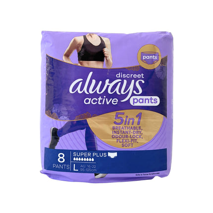 Always Discreet 5 in 1 Active Pants Super Plus L - Pack of 8