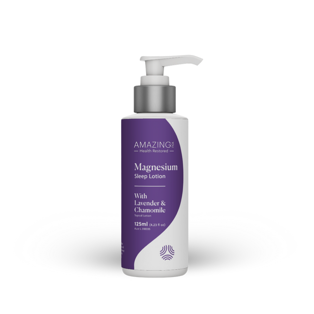 Amazing Oils Magnesium Sleep Lotion with lavender and camomile front of pack