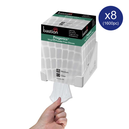 Bastion Progenics® Cuff First Powder-Free Clear Vinyl Gloves Carton of 8