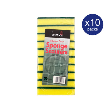 Bastion Sponge Scourer  Regular Duty 100 Pack (100 x 150mm x 30mm)