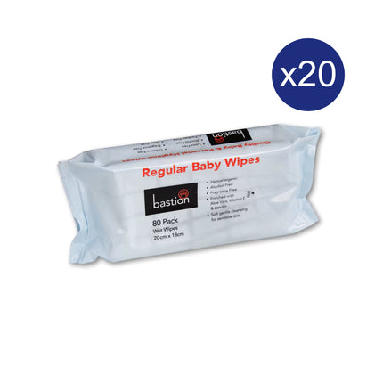 Bastion regular baby wipes 80 wipes - Pack of 20