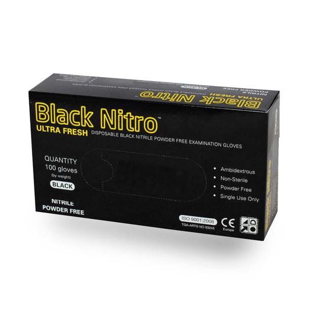 Box of 100 Black Nitro black nitrile gloves