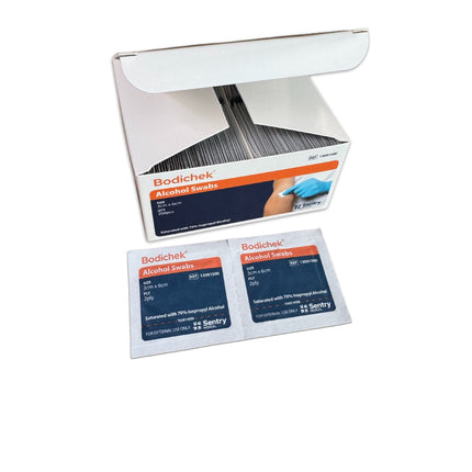 Bodichek Alcohol Non-Woven Swabs 70% Isopropyl Alcohol 2 Ply