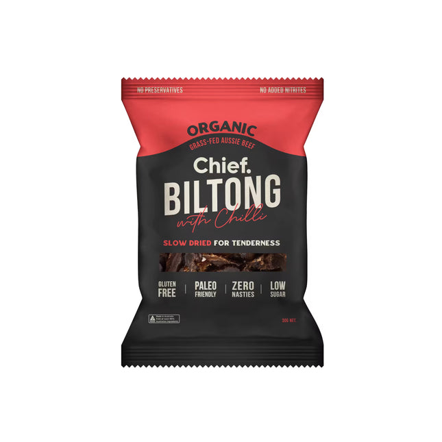 Chief Biltong Chilli flavour 30g packaging
