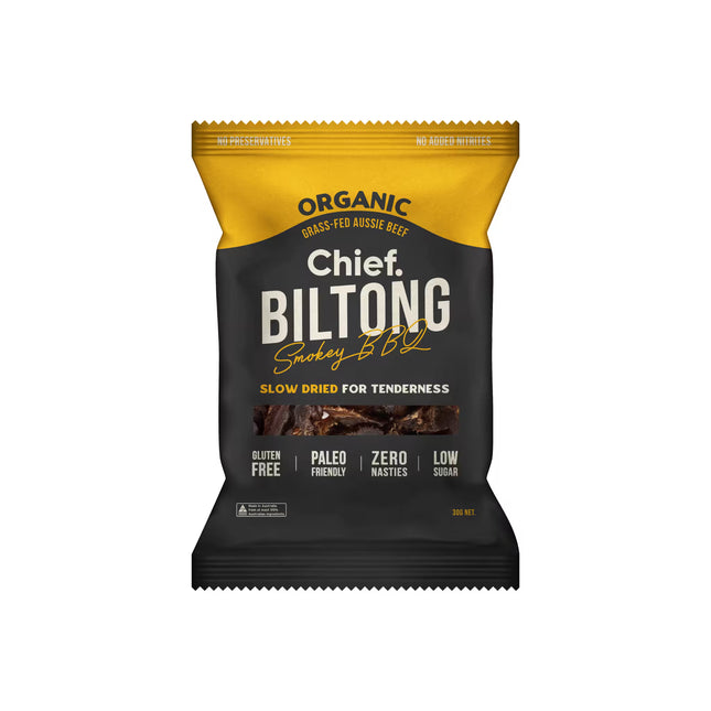 Chief Biltong Smokey BBQ 30g packaging