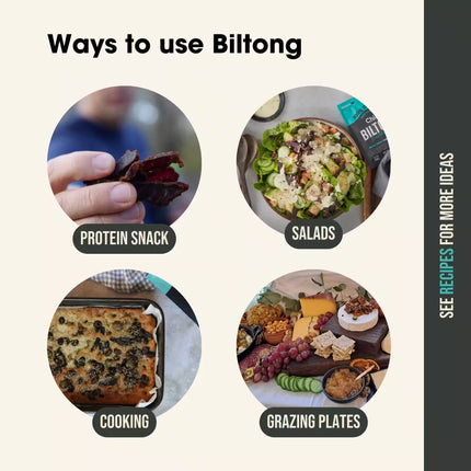 Graphic showing ways to use Chief biltong