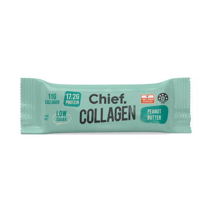 Chief Peanut Butter Collagen Protein Bar 45g packaging