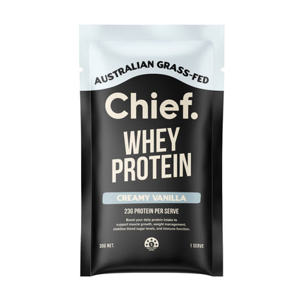 Chief Grass-Fed Whey Protein Powder - Creamy Vanilla Single Sachet