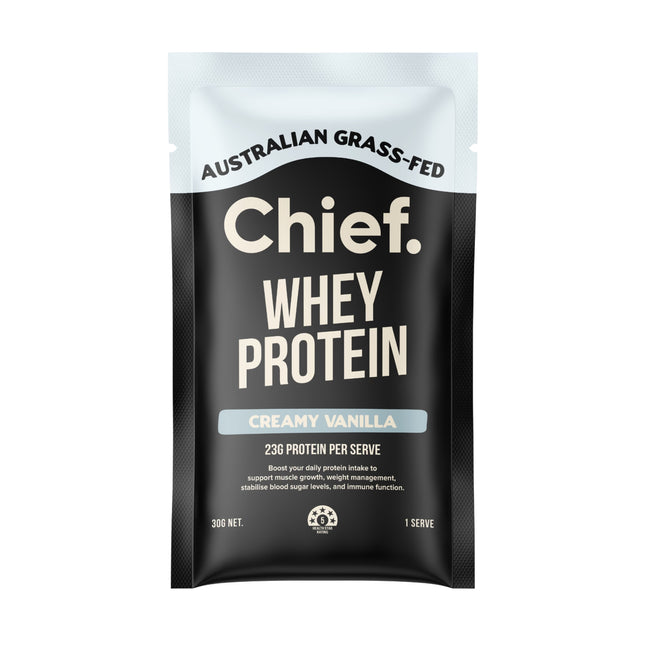 Chief Grass-Fed Whey Protein Powder - Creamy Vanilla Single Sachet