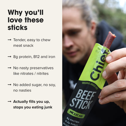Chief Organic Beef Sticks - Mexican Features