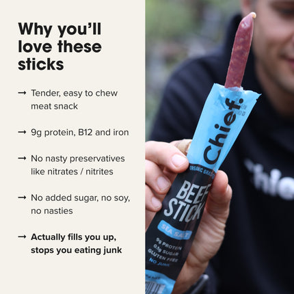 Chief Organic Beef Sticks - Sea Salt Features