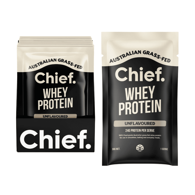 Chief Whey Unflavoured Protein Powder in 30g sachet 
