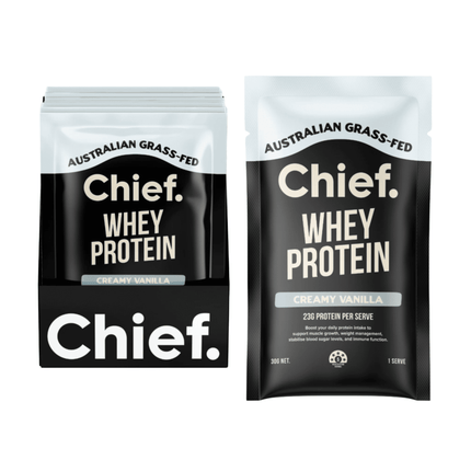 Chief Whey Protein Powder in Vanilla flavour 30g sachet