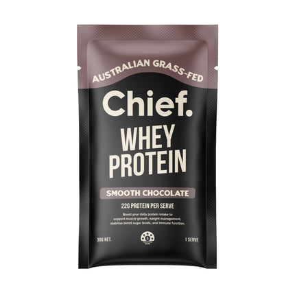 Chief Grass-Fed Whey Protein Powder - Smooth Chocolate Single Sachet