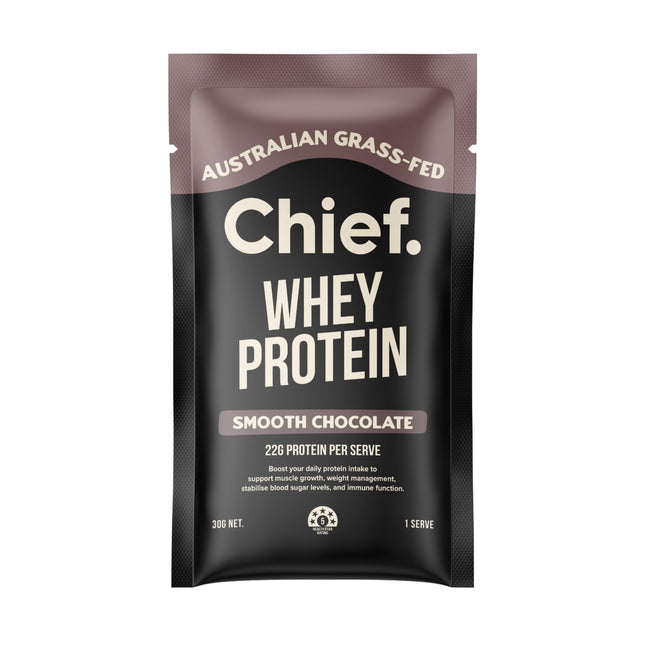 Chief Grass-Fed Whey Protein Powder - Smooth Chocolate Single Sachet