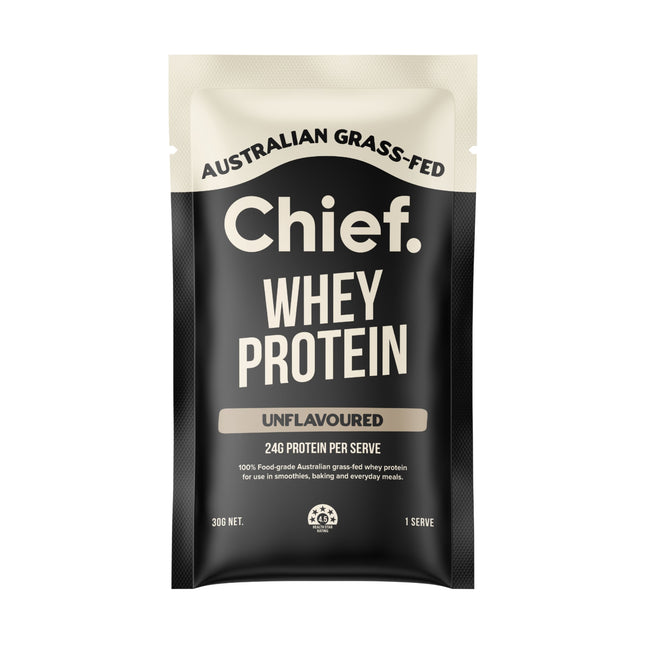 Chief Grass-Fed Whey Protein Powder - Unflavoured Single Sachet 