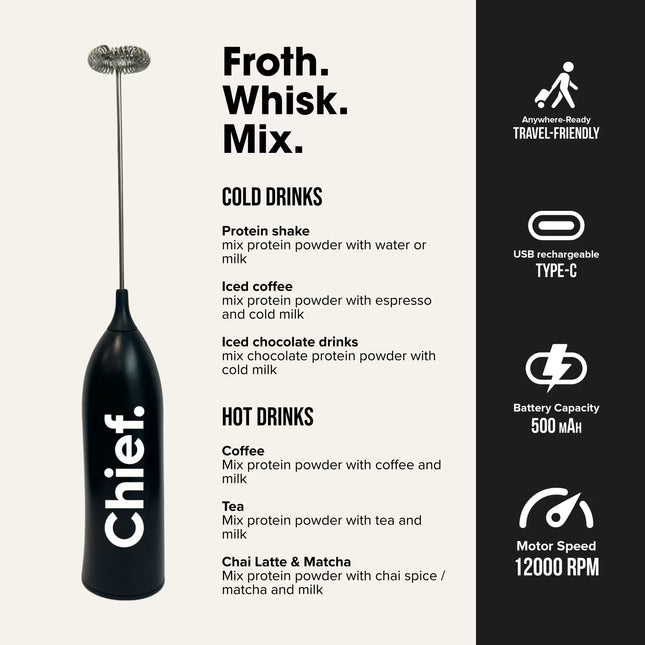 Chief Rechargeable Frother specifications and features