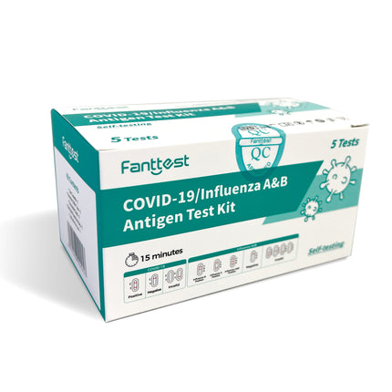 fanttest 3 in 1 flu and covid test box 5