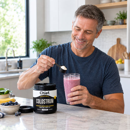 Gut Health Colostrum Powder 90g - Chief Nutrition Lifestyle Shot 1