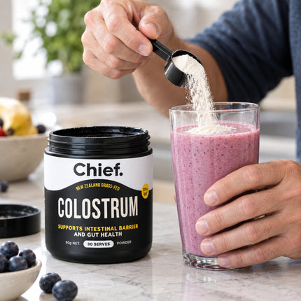 Gut Health Colostrum Powder 90g - Chief Nutrition Lifestyle Shot 2