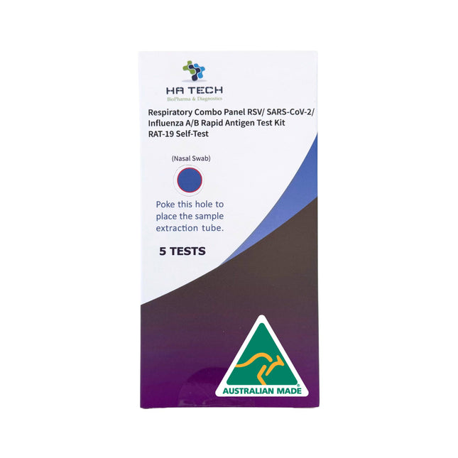 Australian made rapid antigen combo flu rsv and covid test