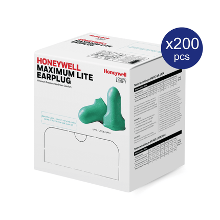 Honeywell Maximum Lite Disposable Ear Plugs box of 200 pcs