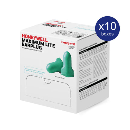 Honeywell Maximum Lite Disposable Ear Plugs 10 Boxes of 200