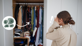 Woman worried about mould in her wardrobe