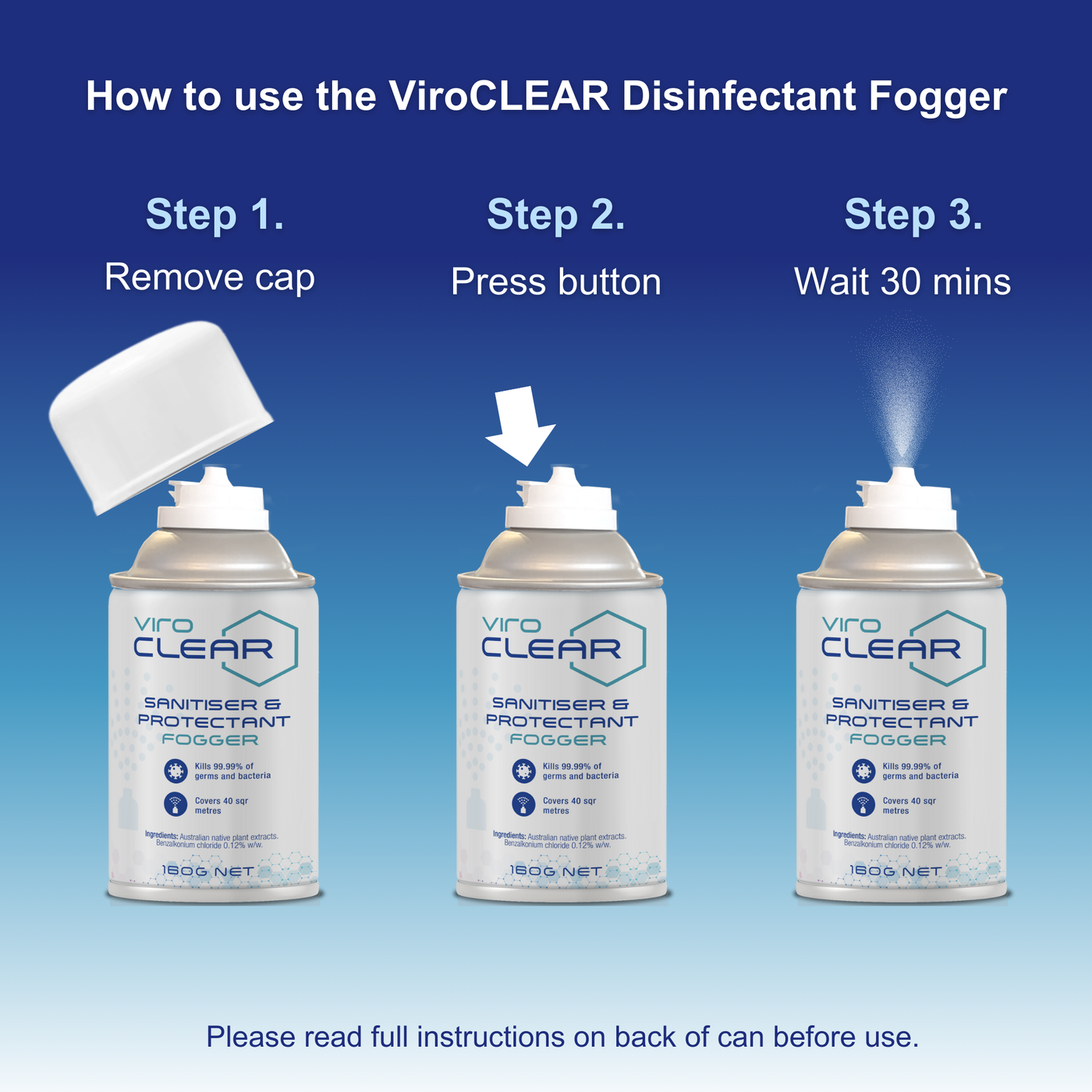 ViroCLEAR Sanitiser & Protectant Disinfectant Fogger – Aussie Pharma Direct