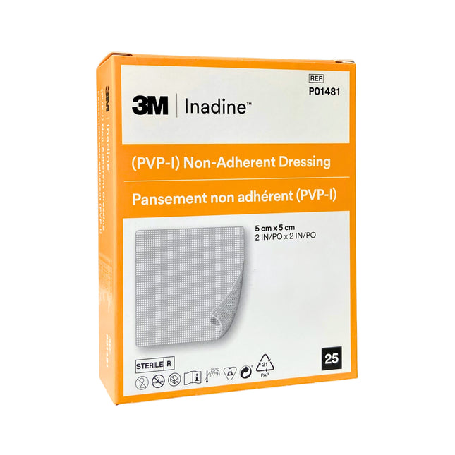 Inadine PVP-I NA Dressing 5cm x 5cm Box of 25