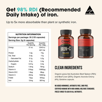 Chief Iron + C Capsules (120 capsules)
