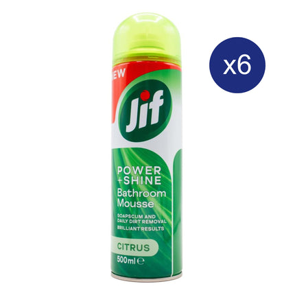 Jif Power & Shine Bathroom Mousse Citrus 500 mL – Soap Scum & Dirt Remover