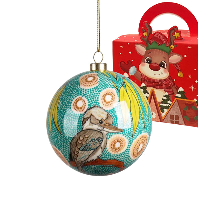 Koh Living Aboriginal Design Bauble - Kookaburra - including Gift Box