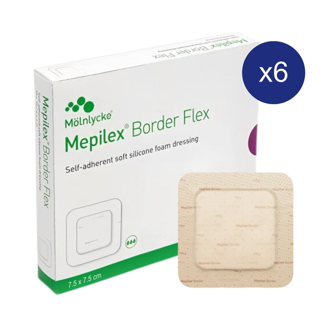 Mepilex Border Flex foam dressing 7.5 x 7.5cm Carton of 6