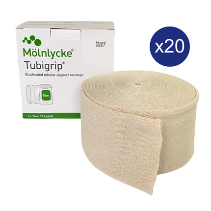 Molnlycke Tubigrip tubular bandage Size F natural Pack of 20