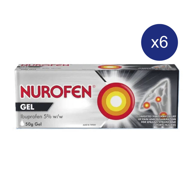 Nurofen Pain and Inflammation Relief Gel 5% 50g - 6 unit