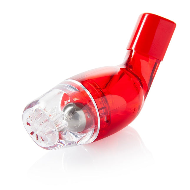 AirPhysio red low lung capacity breathing device with ergonomic mouthpiece and internal OPEP mechanism